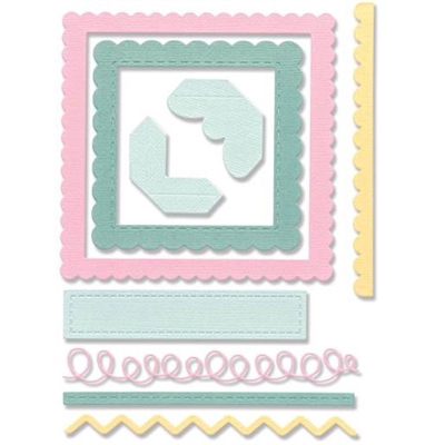 Sizzix Stanseskabelon, Fabulous Frames & Borders - leveres til døren fra Aktivslivern.dk