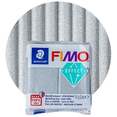 FIMO effect glitter, Sølv - leveres til døren fra Aktivslivern.dk