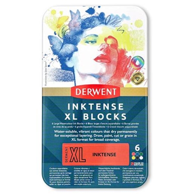 Derwent Inktense XL blocks, 6 stk - leveres til døren fra Aktivslivern.dk