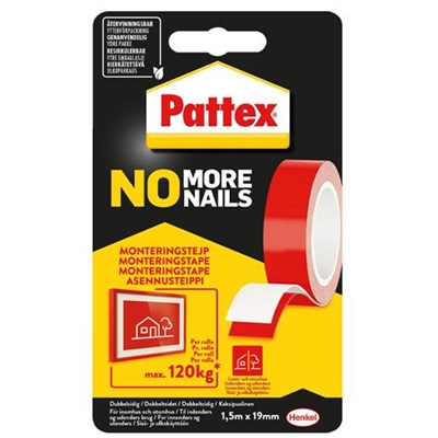 Pattex monteringstape No More Nails - leveres til døren fra Aktivslivern.dk